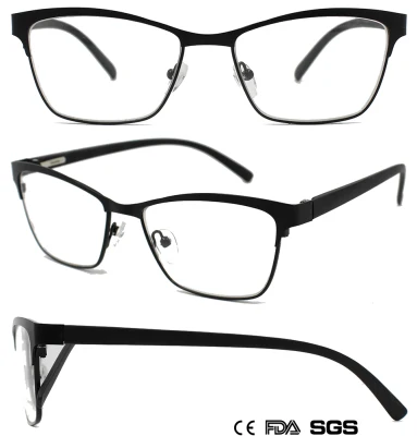 Metal Reading Glasses with Cat Eye Frames for Men with Eyebrow (WRM802007)