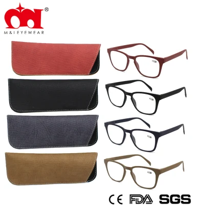 Stylish Plastic Reading Glasses with Matching Color Pouch (WRP902012)