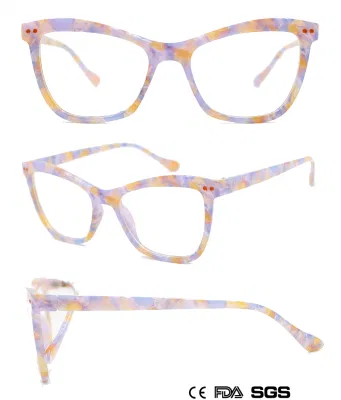 Fashionable Lady′s Cat-Eye Reading Glass with Paper Transfer (WRP8100183)