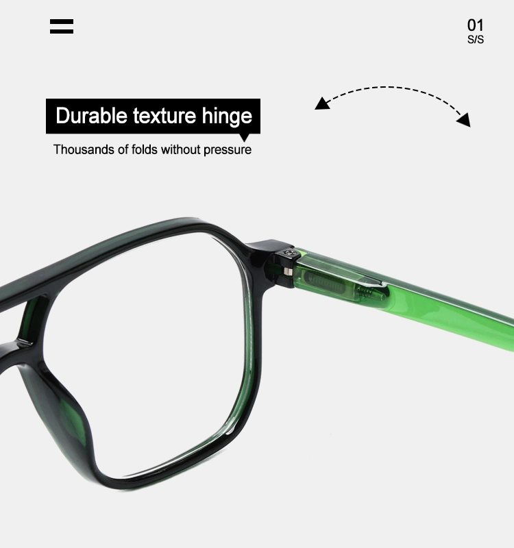 Fashion Double Bridge Pilot Reading Glasses with Spring Hinge Custom Design Logo Available