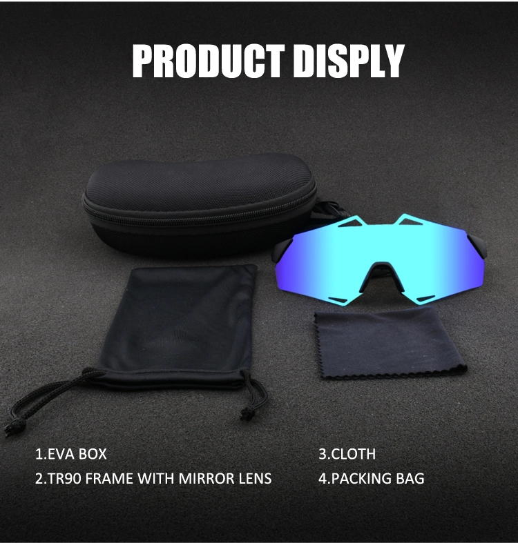 2023 Wholesale Tr90 Frame Custom Logo UV400 Sunglasses Outdoor Cycling Fashion Polarized Sport Sun Glasses