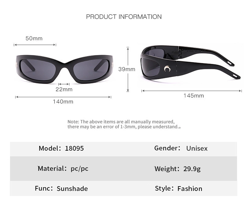 New Oval Moon Riding Oversized Sunglasses High Quality Unisex PC Eyewear Designer Sun Glasses Men Women