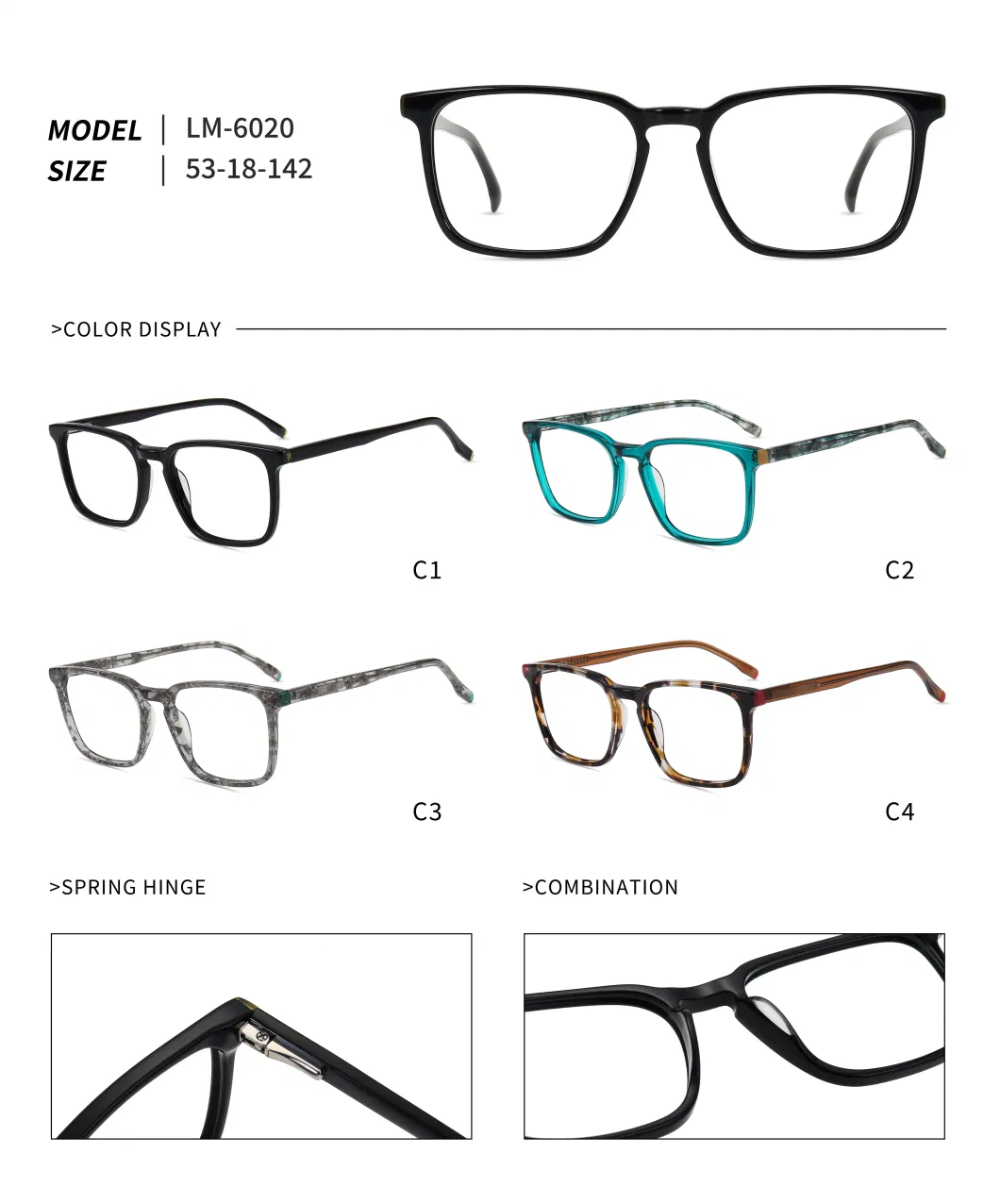 Fashion and Colorful Acetate Eyewear Optical Reading Glasses