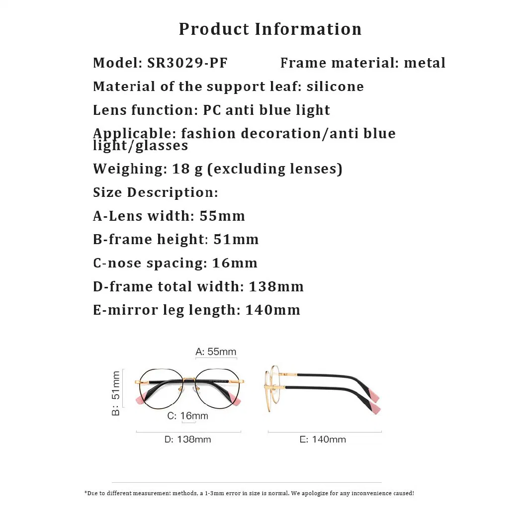 2024 New Classical Progressive Fashion Candy Colors Custom Logo Oval Metal Frame PC Lens Blue Light Blocking Reading Glasses