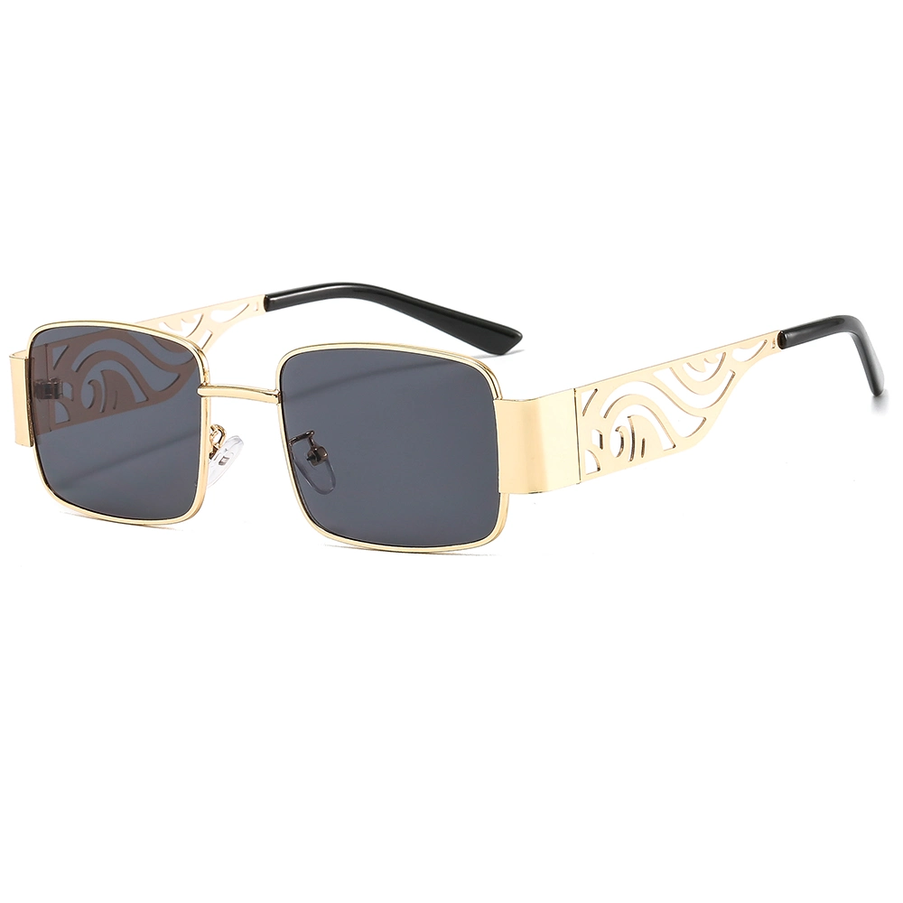 Gold Metal Sunglasses Men UV400 Hollow Decoration Male Square Women Designer Sun Glasses Summer