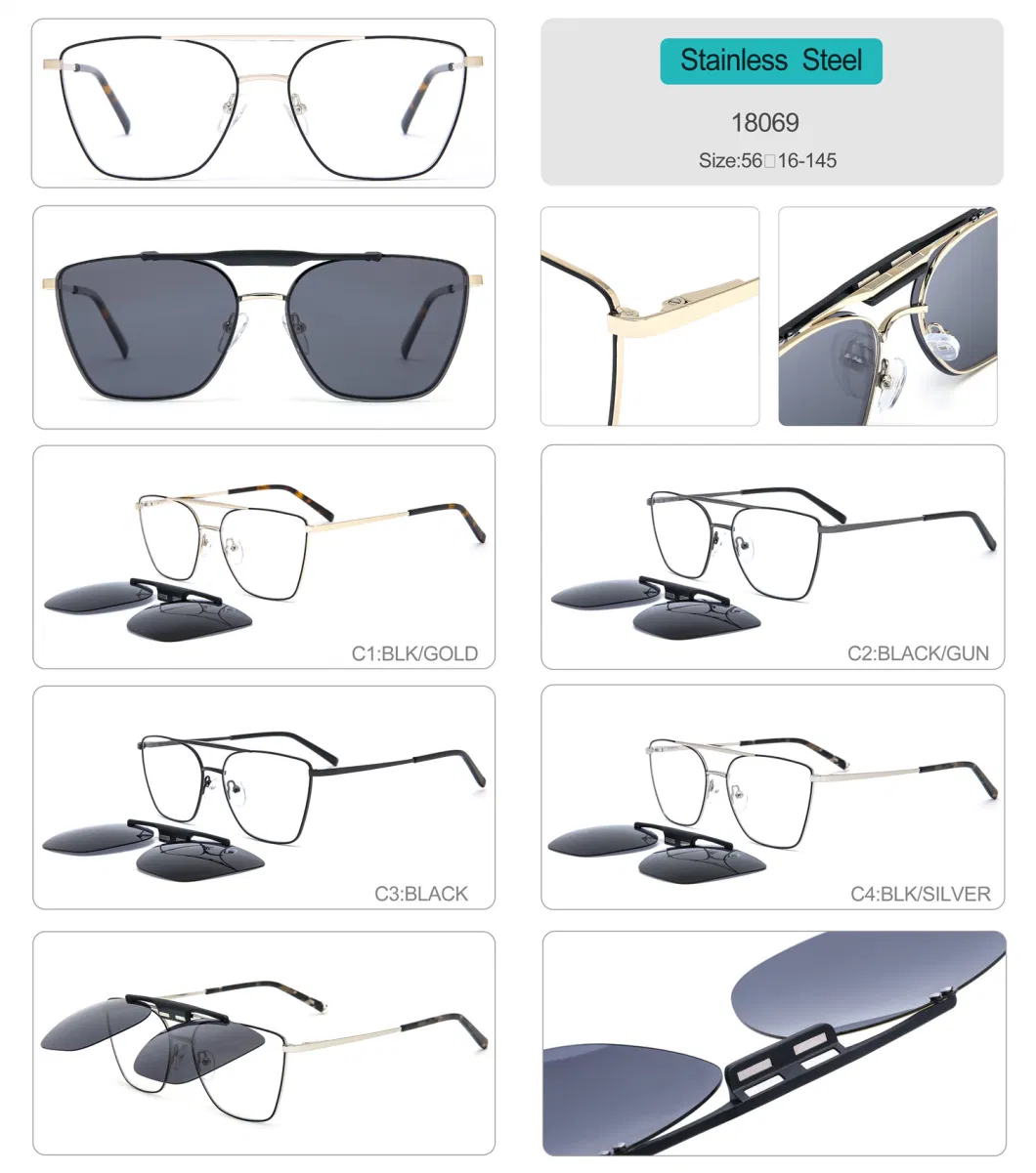 Ready Stock Magnet Sunglasses Metal Eyewear Clip on Sun Glasses