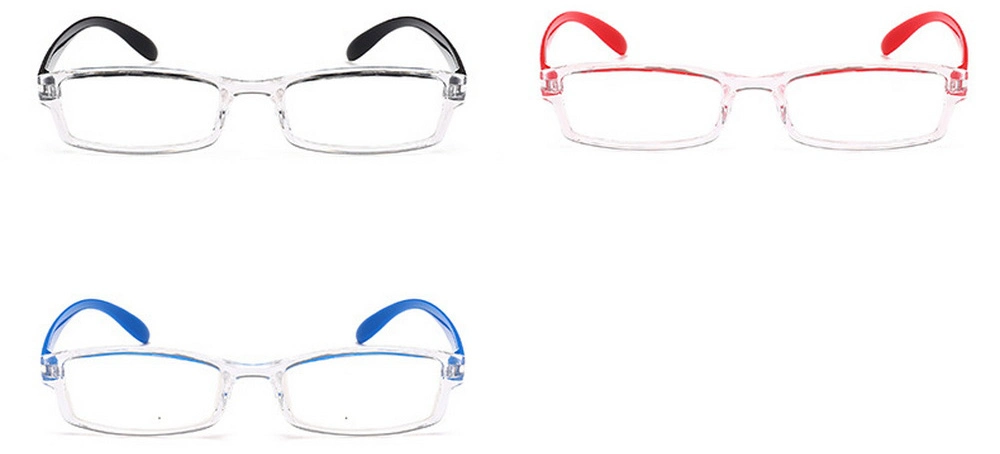 New Arrival OEM High Quality Full Rim PC Transparent Rectangle Frame Unisex Reading Glasses