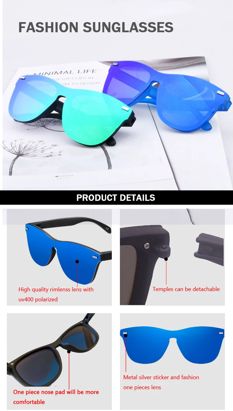 Usom UV400 Men&prime;s Glasses Classic Retro Brand Design Driving Rimless Polarized Sunglasses