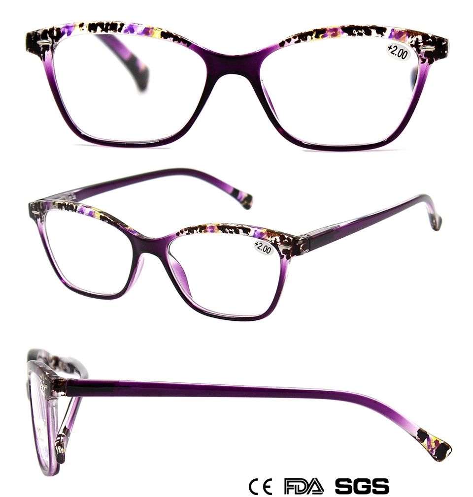 Fashion Unisex Custom PC Eyewear Optical Reading Glasses with Demi Top Print