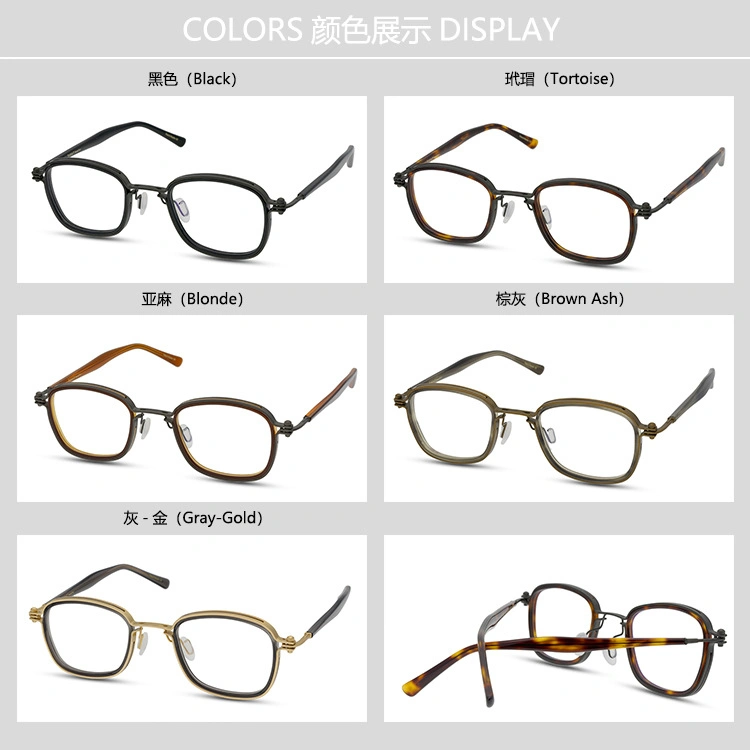 Pure Titanium Glasses Frame Men Retro Square Prescription Eyeglasses Frames for Women New Vintage Myopia Optical Spectacle Frames Female Prescription Glasses