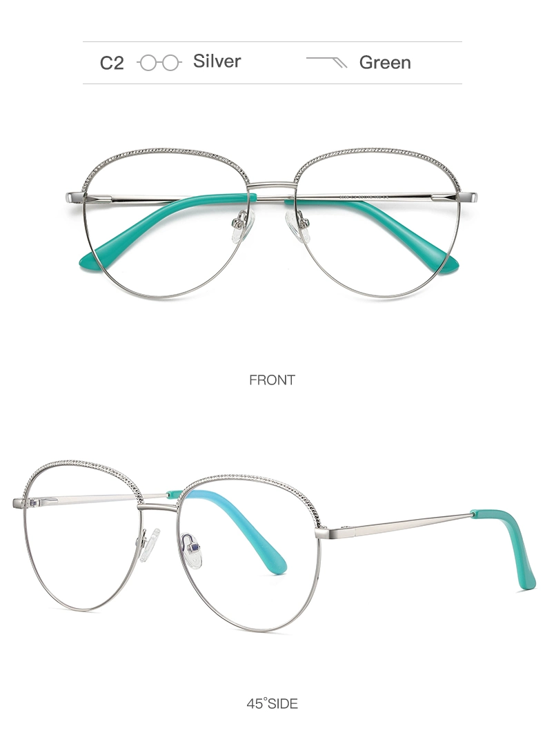 Fashion High Quality Glasses Women Optical Anti Blue Light Eyeglass Frames Manufacturers Computer Spectacle China Wholesale Metal Eyeglasses Frame