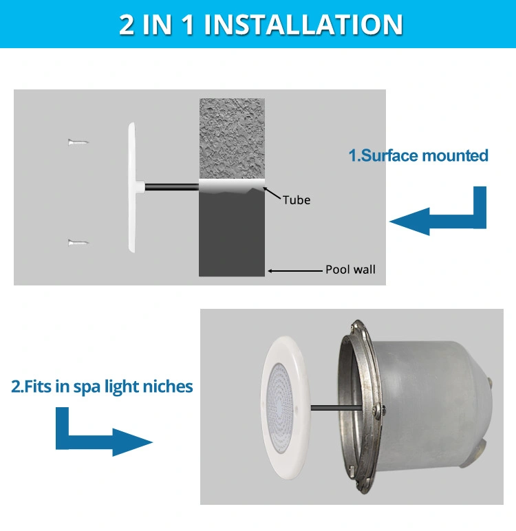 Casing Pipe PC 35W RGB Resin Filled DC12V External / WiFi Control 4 Wires Connection LED Pool Light Surface Mounted LED Swimming Pool Light