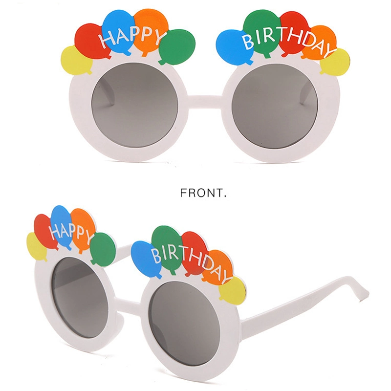 Cute Balloon Birthday Gifts Festival Sunglasses Happy Birthday Party Sun Glasses Promotional Gift Toys Novel Kids Glasses