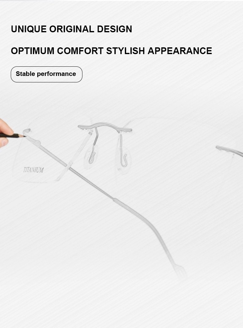 2024 Rimless Executive Optical Glasses Beta Titanium Frame Titan Metal Eyeglasses Eye Glasses Frames for Men