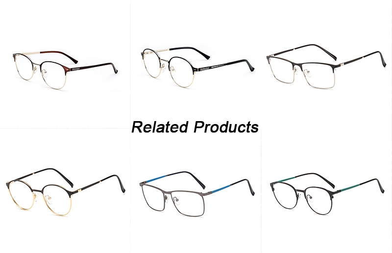 Wholesale Wenzhou Prescription Rectangular Full Rim Metal Frame Optical Glasses