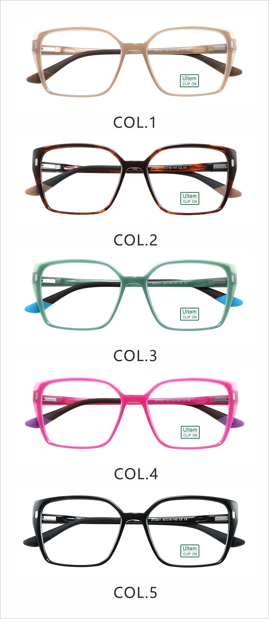 Newest Colorful Injection Frame Ladies Optical Eyeglasses