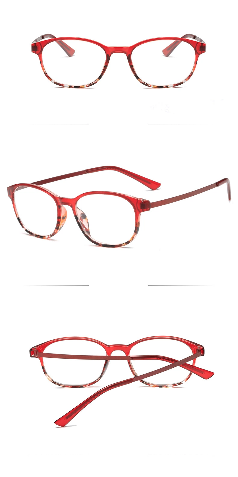 New Arrival Factory Supplier Fashion Classic Design Comfortable Red Square Frame Women Colorful Reading Glasses