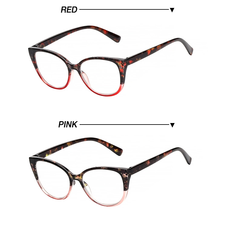 Hand Made Design Logo Painting Cat Eye Reading Glasses with Comfortable Spring Hinge