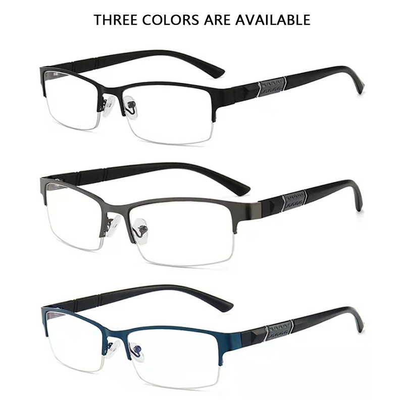 2024 Unisex Cheap Semi Frames Anti Blue Light Plain Spectacles Men Rectangle Eyeglasses Frame Flexible Custom Reading Glasses