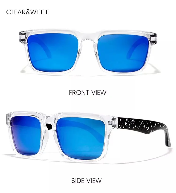 Unisex PC Frame UV400 Mirrored Men Square Sport, Polarized Sunglasses