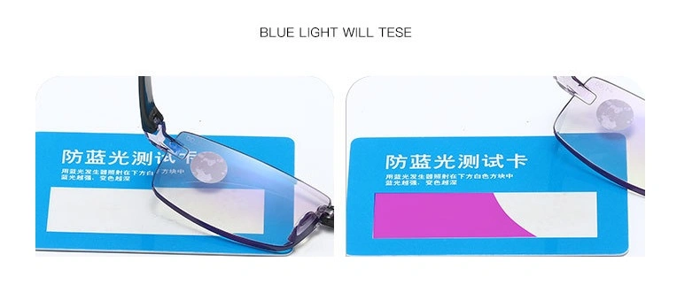 New Folding Diamond Cut Edge Anti-Blue Light Reading Glasses Men&prime;s Frameless HD Coated Reading Glasses with Mirror Box Spot