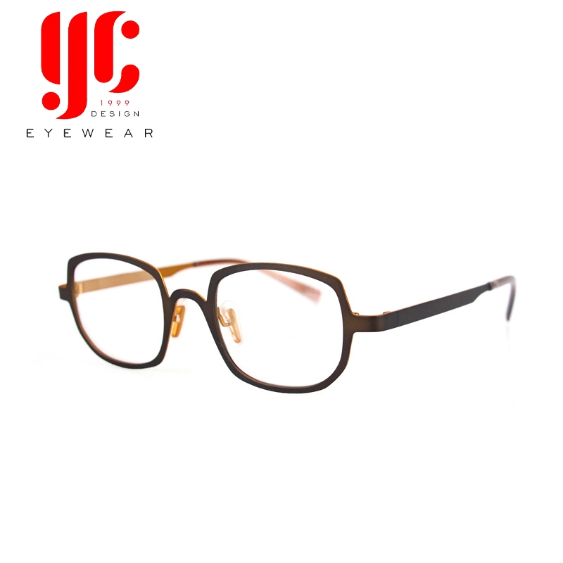 Simple Square Portable Metal Optical Frame Handmade Reading Glasses