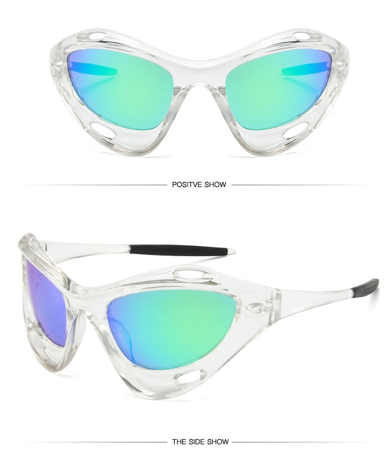 Fashionable Transparent Frame Sports Style Cycling Sunglasses, Sun Protection Driving Glasses