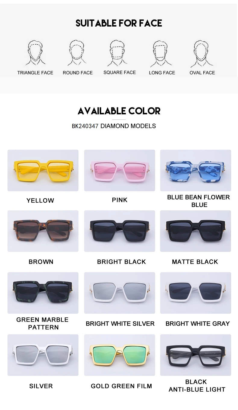 Luxury Over Size Female Shades Sunglasses Womens PC Big Frame Sun Glasses Popular Leopard Square Men Sunglasses for Men
