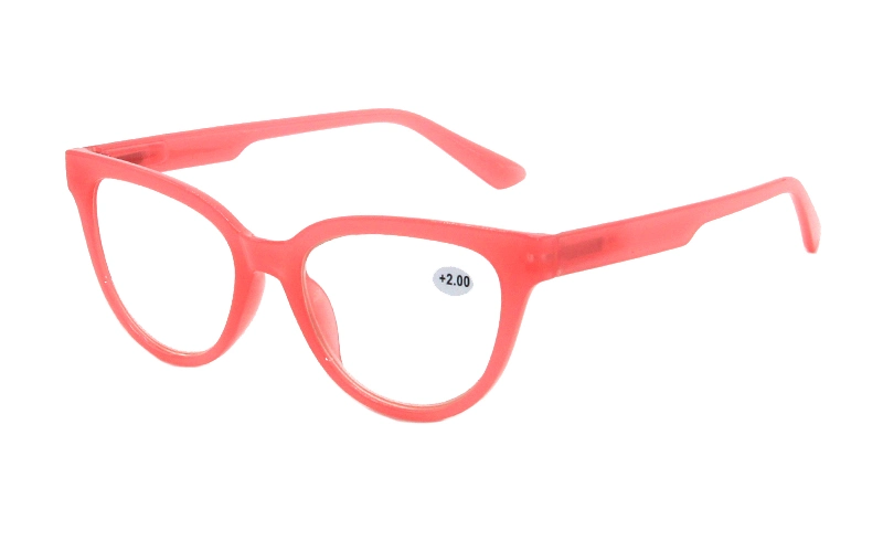 Transparent Round Unobvious Cat Eye Spring Hinge Uneven Temple Reading Glasses