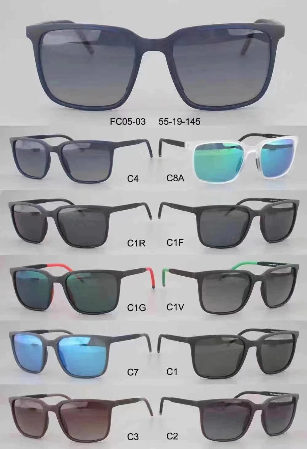 Fashion Men Women Tr90 Square Frames Clip on Sunglasses Sun Eyeglasses