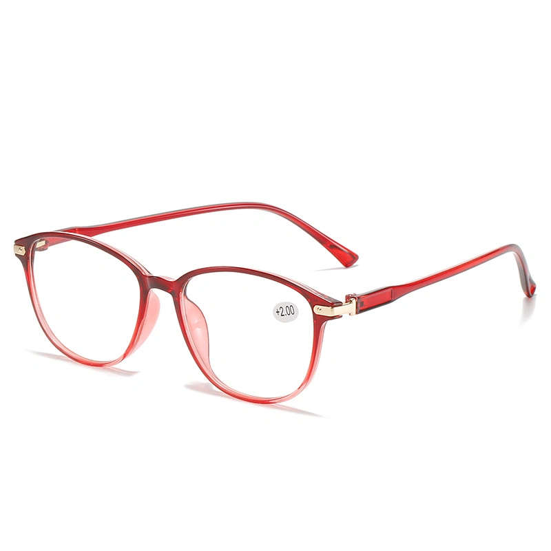 New Wholesale Light PC Circle Frame Men/Women Reading Glasses Fashion Spring Hinge Gradient Ramp Reading Glasses (AL-06)