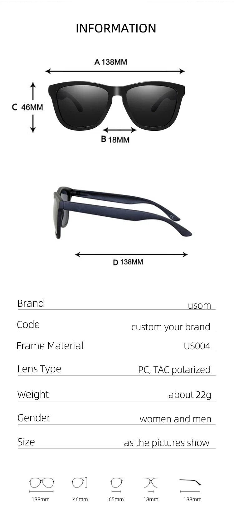 Wholesale Custom Logo Private Label UV400 Mens Women Shades Sun Glasses