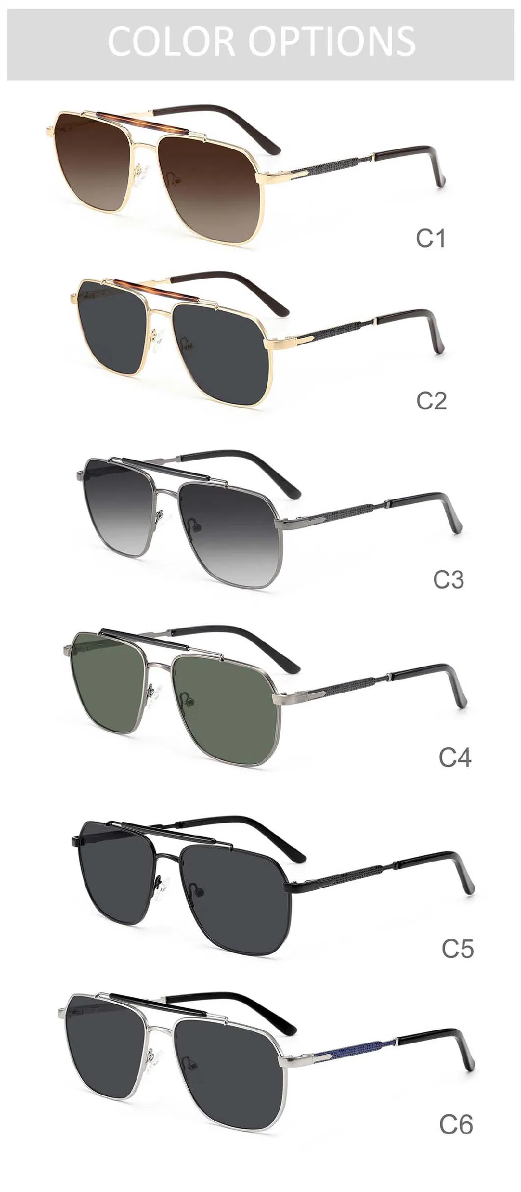 Gd New Latest Fashion Metal Sunglasses Double Bridge Designer Brand Sunglasses Luxury Shades Famous Sun Branded Inspired Sunglasses
