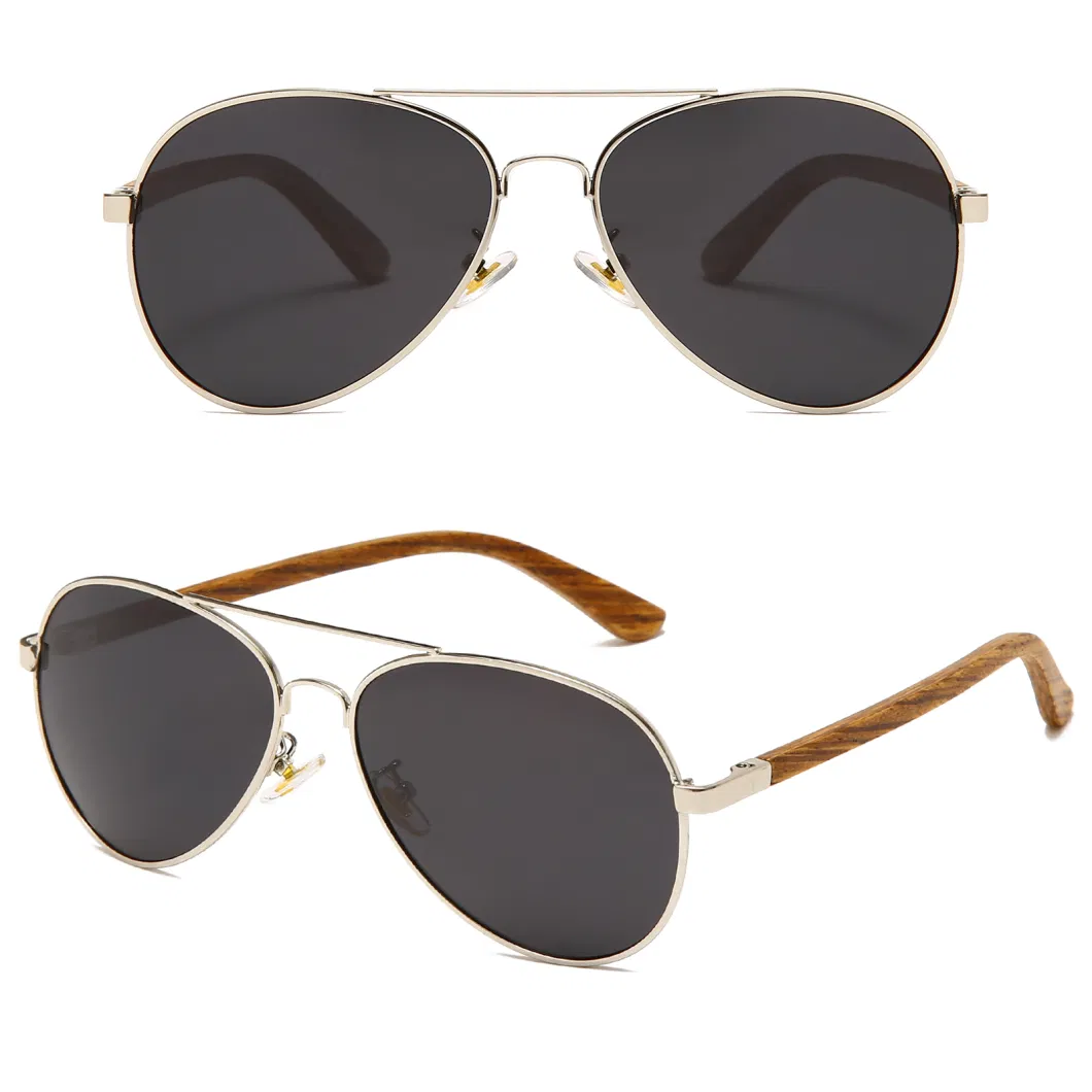Customized Shades Sunglasses 2023 Fashion Eyewear High Quality Metal&Wood Sports Anti-UV Sun Glasses Mens Polarized Sunglasses