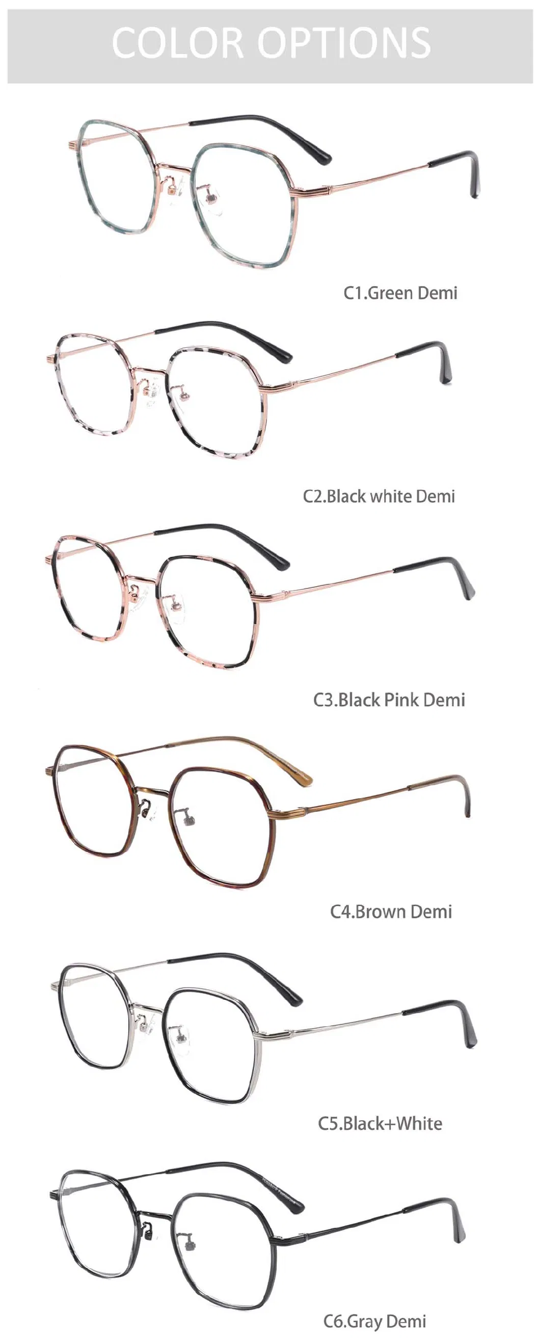 Gd Luxury Acetate Metal Eyewear Retro Men Rectangle Eyeglasses Frames Glasses Optical Frames