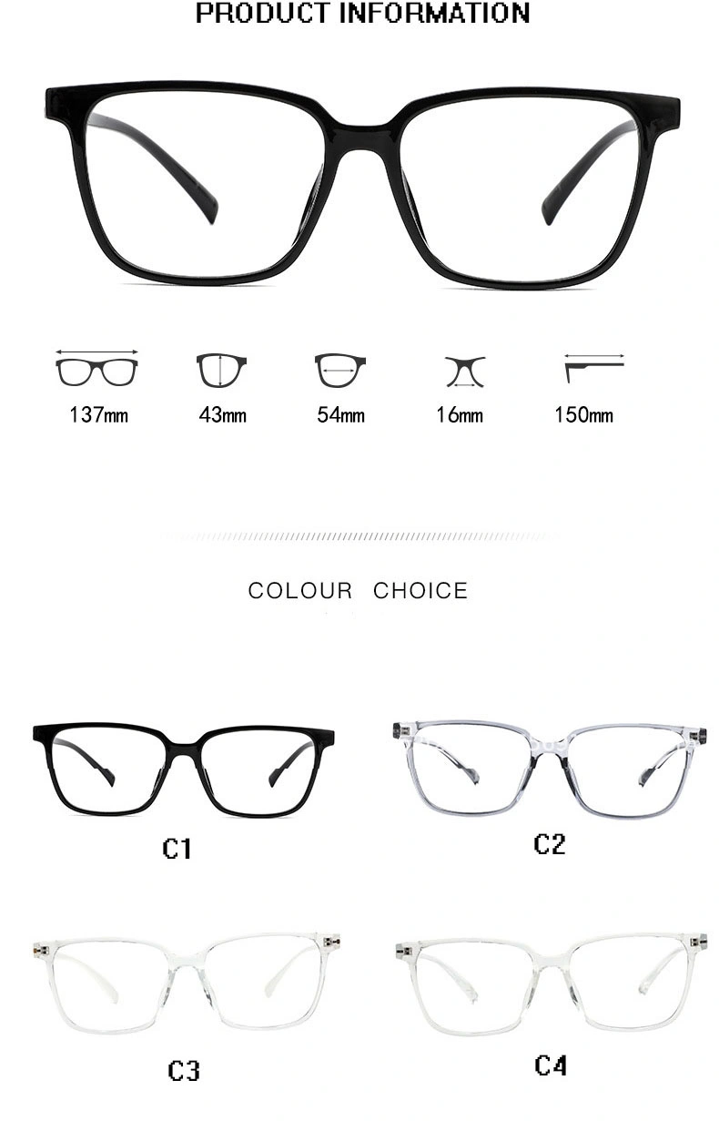 New Arrival Beautiful Latest Designer Adults Eyewear Square Framestr90 High Quality Optical Eyeglasses Clear Lenses Anti Blue Light Computer Glasses