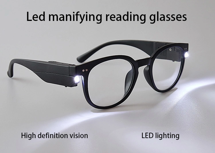 High Quality LED PC Frames Presbyopic Glasses Reading Glasses with LED Light