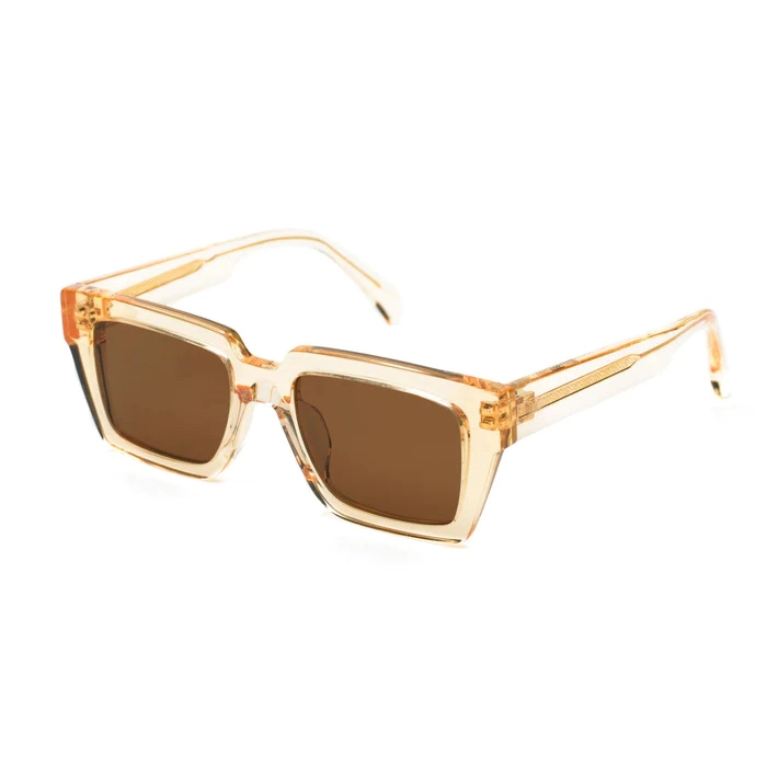 Yeetian Biodegradable Acetate Shades Custom Logo Branded Luxury Square Transparent Olive Sunglasses