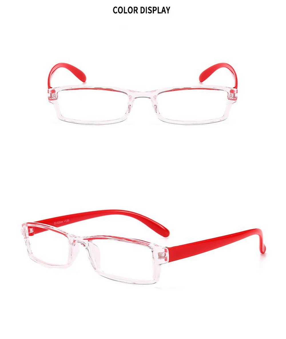 New Arrival OEM High Quality Full Rim PC Transparent Rectangle Frame Unisex Reading Glasses
