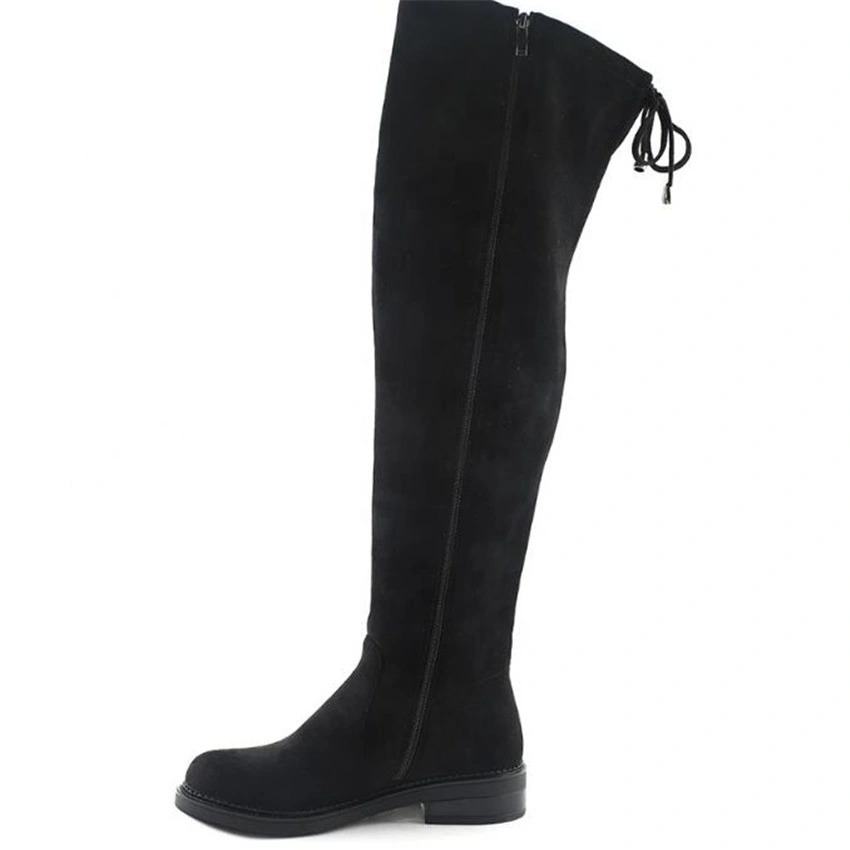 Sexy Ladies Thigh High Boots Flat Winter Boots Warm Plus Size Boots
