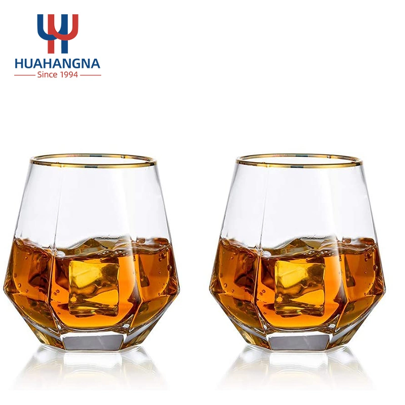 Diamond Shaped Plastic Champagne Flutes Wine Glasses Disposable Reusable Shatterproof Stemless Whiskey