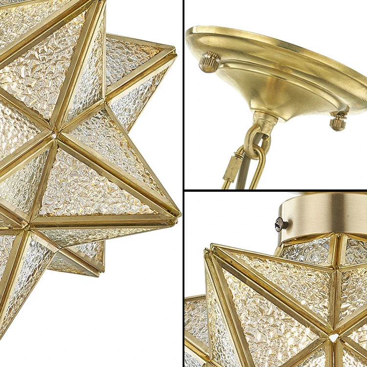 Moravian Star Pendant Light Frosted Glass Fixture