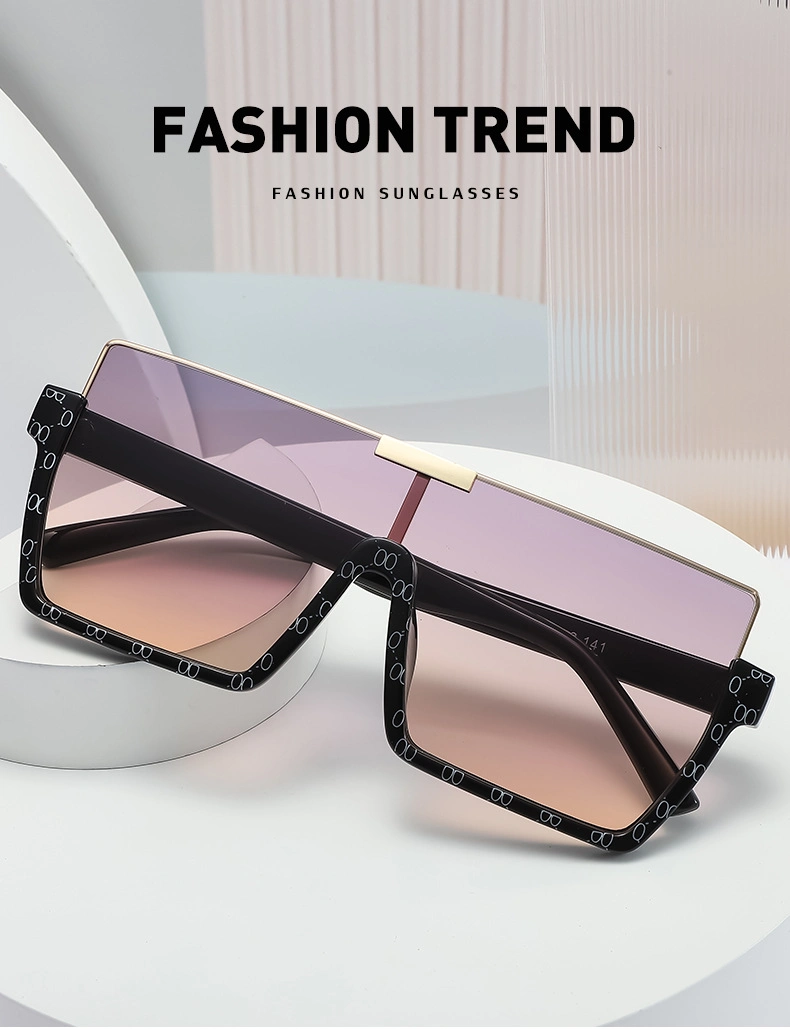 Half Frame Oversize Falte Top Fashion Sunglasses Shades