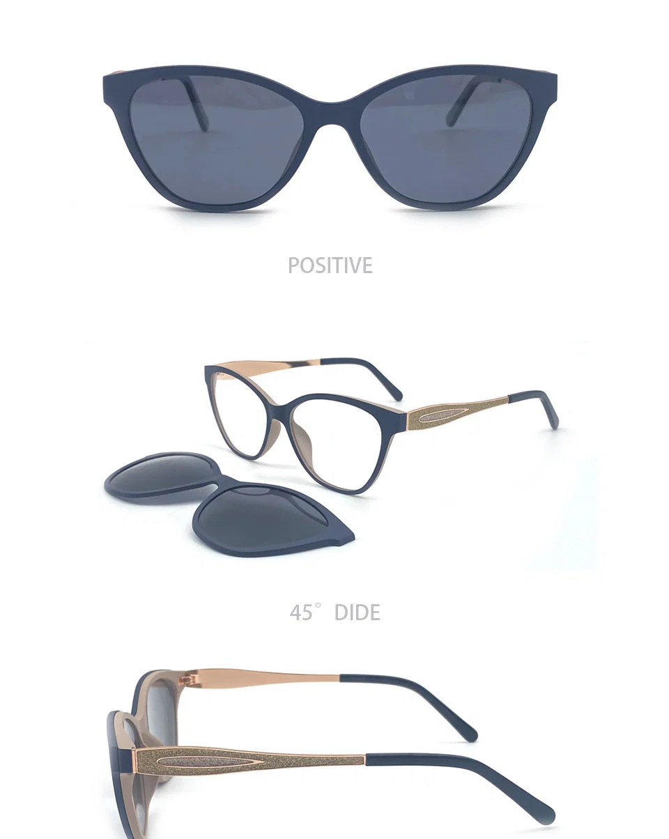 High-End Ultem Clip on Sunglasses Models Fashion Eyewear