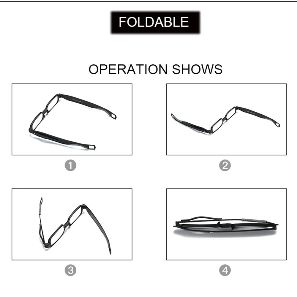 Presbyopic Glasses Plastic Reading Glasses 360 Degree Rotation Foldable Men Reading Glasses with Case