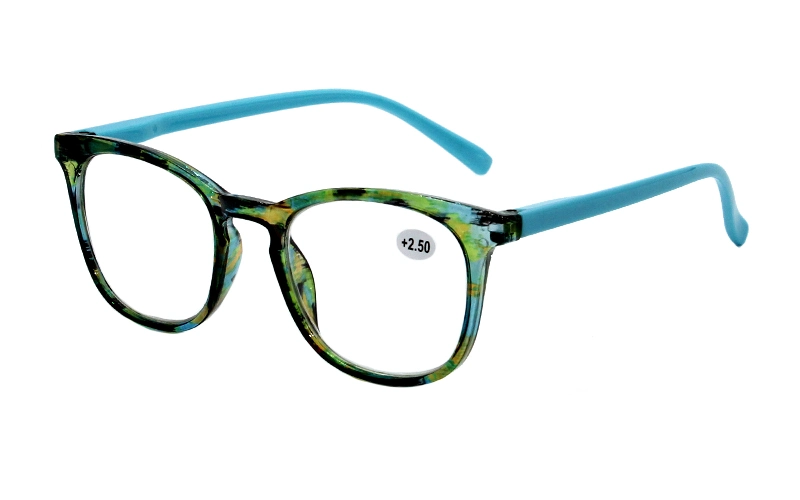 Colorful Square Round Pattern Frame Spring Hinge Thin Temples Reading Glasses