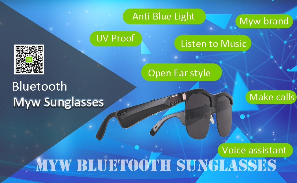 Handfree Music Bluetooth Audio Polarized Sunglasses Voice Control UV400 Men Women Sun Glasses Eyeglasses