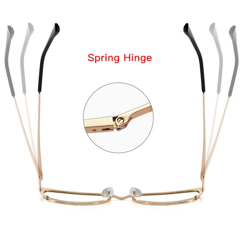 Fashion Metal Spring Leg Box Anti-Blue Light Cat-Eye Glasses