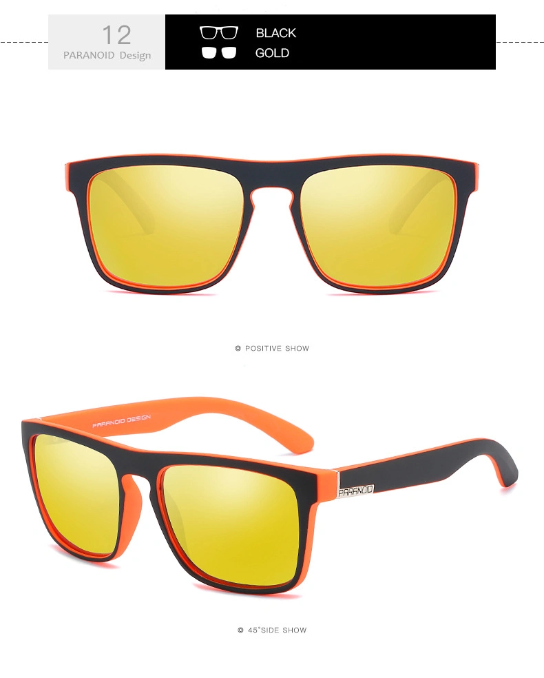 Fashion Classic Flat Top Hot Selling Purple Square Sunglasses Polarized Mens Wholesale Designer Custom Logo Sun Glasses for Male