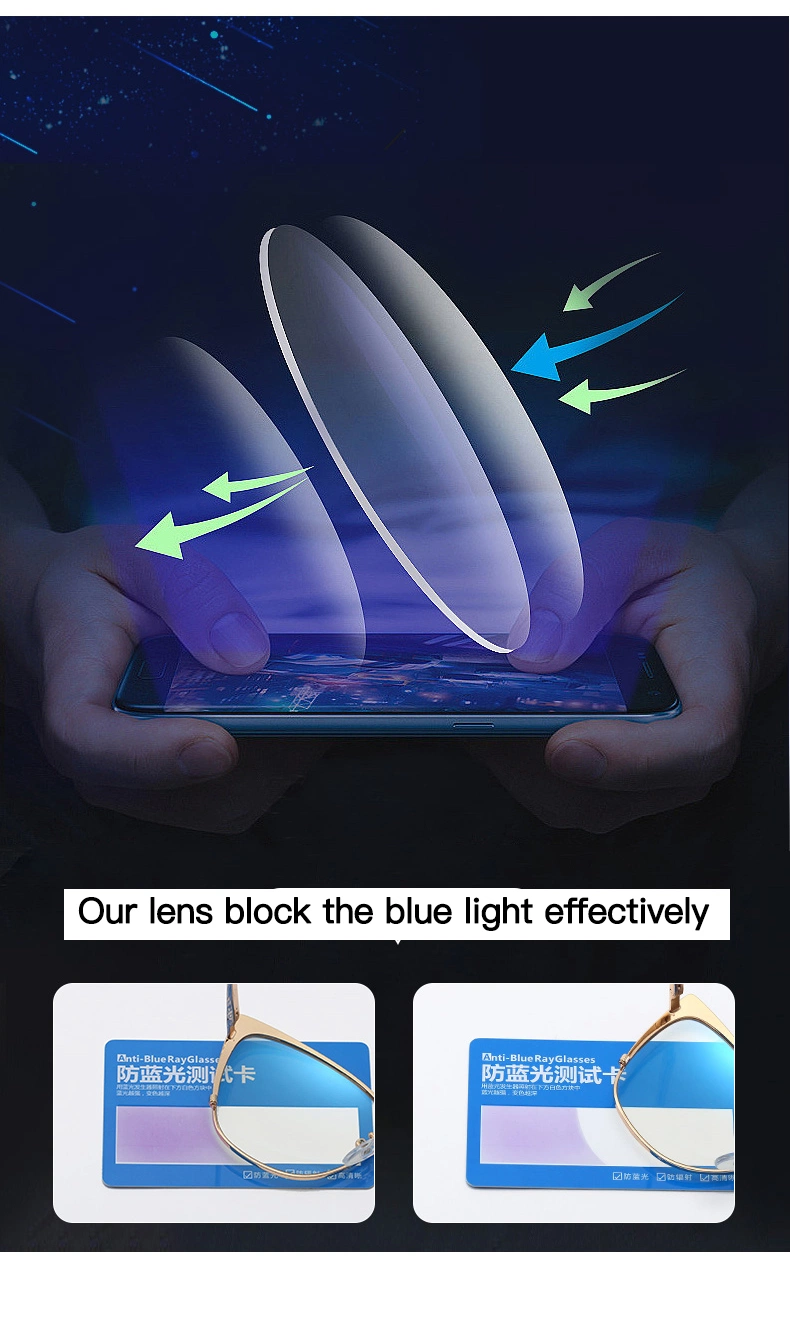 Fashion Metal Spring Leg Box Anti-Blue Light Cat-Eye Glasses